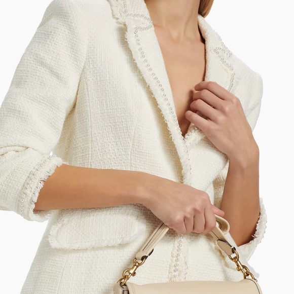 Ivory Khloe Faux-Pearl Bouclé Blazer by Cinq a Sept - Picture 2 of 14
